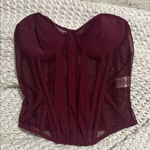 Burgundy Corset Fashion Nova Top